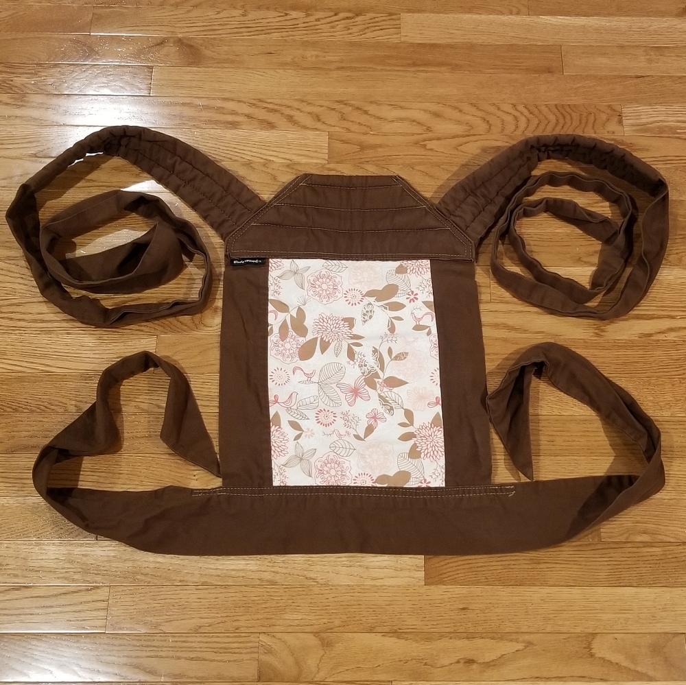 Baby Hawk brown with pink flowers butterflies and birds baby carrier